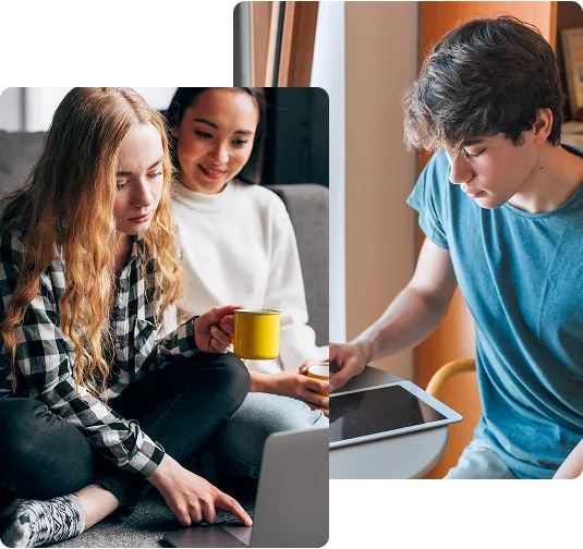 Más Alumnos estudiando con ordenadores