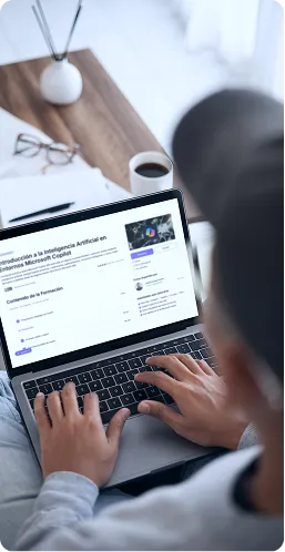 Profesional trabajando con contenido premium